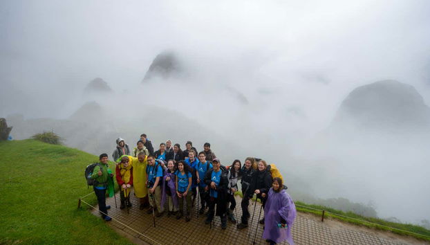 Photo de groupe depuis les hauteurs