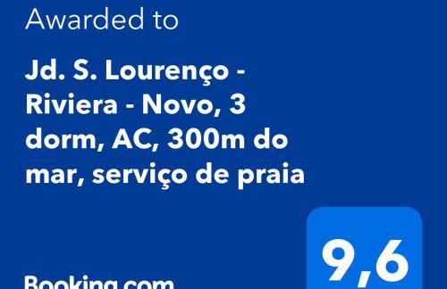Jd. S. Lourenço - Riviera - Novo, 3 dorm, AC, 300m do mar, serviço de praia - Foto 3