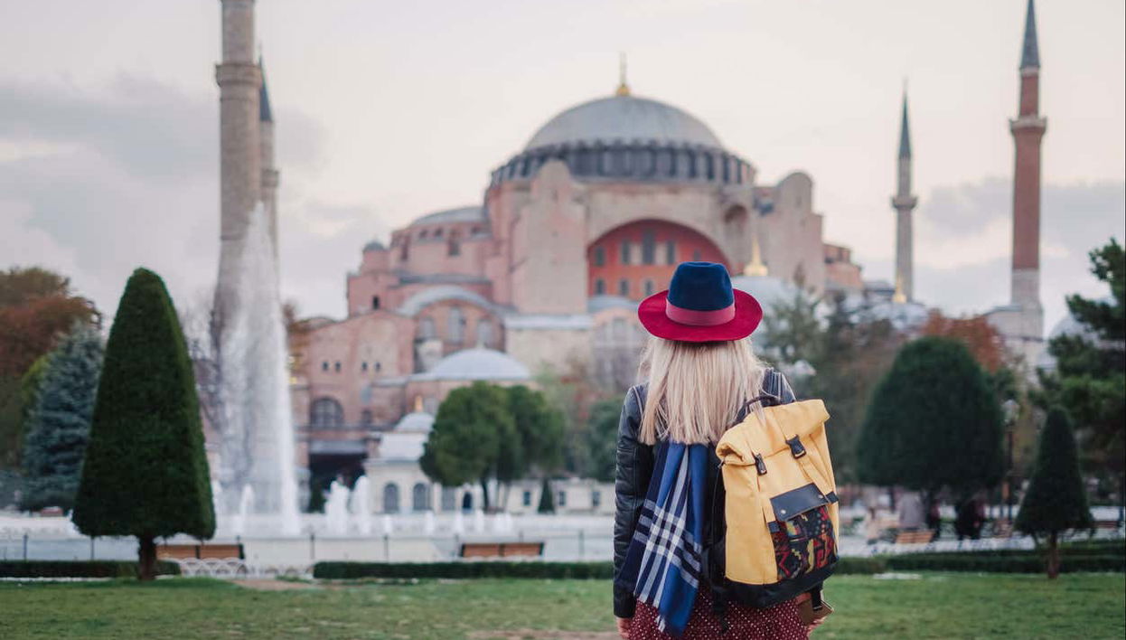 Admiring the Hagia Sophia Basilica