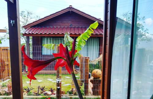 Chalés Praia do Rosa piscina compartilhada - Foto 76