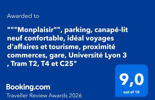 "Monplaisir", parking, canapé-lit neuf confortable, idéal voyages d'affaires et tourisme, proximité commerces, gare, Université Lyon 3 , Tram T2, T4 et C25 - Photo 33