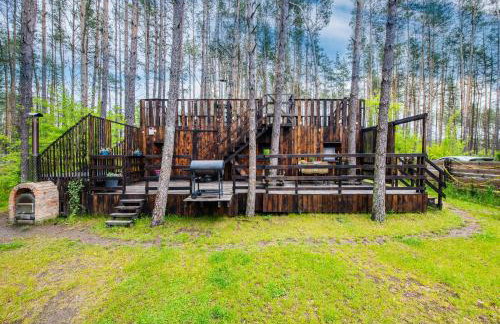 Domek lubiana180 SCANDI wśród drzew JACUZZI SAUNA KOMiNEK i TARAS na dachu jezioro Kaszuby Pieski tylko do 10kg za dodatkową opłatą - Foto 10