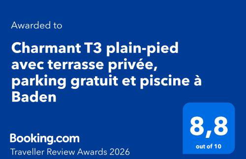 Charmant T3 plain-pied avec terrasse privée, parking gratuit et piscine à Baden - Photo 2