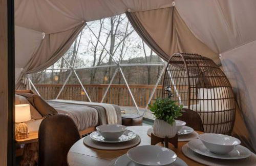 Glamping Dome w Hot Tub Fire Pit & River Access - Foto 40