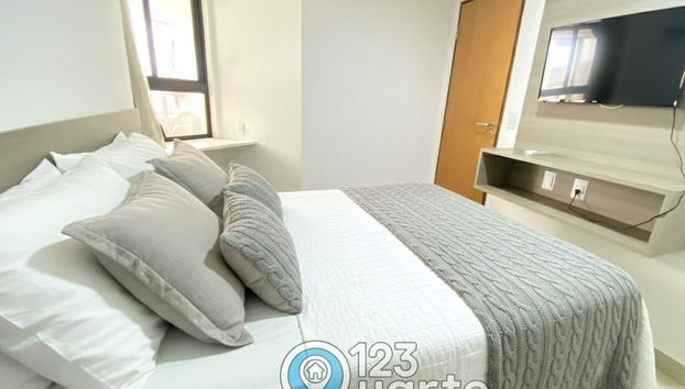 Gold Flat Cabo Branco by 123Quarto Hospedagem - Foto 5, Habitación