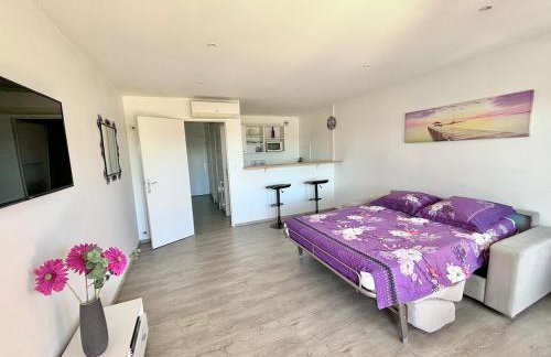 Grand studio climatisé, piscine, plage 5mn, parking gratuit - Foto 19