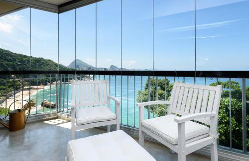 Ocean Blue Moderno Próximo à Praia do Leblon Vista Mar Espetacular Piscina Garagem Wi Fi e Sauna - Foto 44