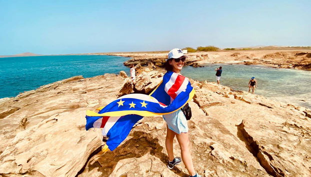 Posando com essa vista espetacular