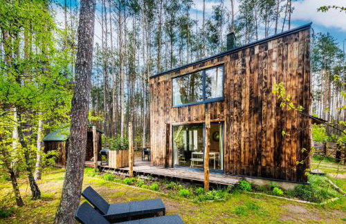 Domek lubiana180 WABI SABI w lesie jacuzzi sauna kominek - drewno w cenie pobytu - nad jeziorem Kaszuby pieski tylko do 10kg za dodatkową opłatą - Foto 9