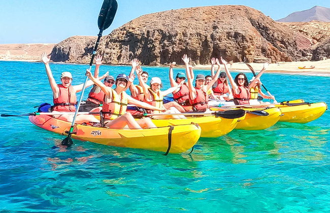 Kayak y snorkel en la playa de Papagayo desde Playa Blanca - Foto 8