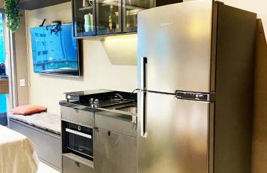 Consolacao GREY BOX - Studio de Luxo no Centro - Ar Condicionado - Cama Queen - Maquina de Lavar - Prox Metrô- Cozinha Completa - Wifi 500mbps - 7 andar - Foto 7