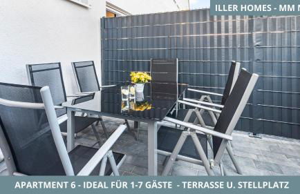 Iller Homes Memmingen - Moderne Fewos mit Terrasse für bis zu 7 Pers mit Parkplätzen - Foto 56