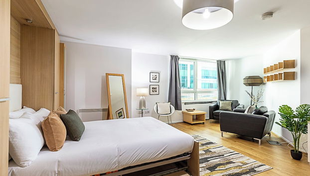 Modern Studio Apartment - St Georges Wharf - Foto 4, Habitación