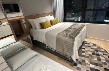 Studio perto Shopping Estação com Piscina interna aquecida, Academia e Terraço Lindo pôr do Sol - Foto 2