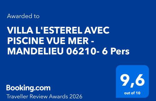 VILLA L'ESTEREL AVEC PISCINE VUE MER -MANDELIEU 06210- 6 Pers - Foto 29