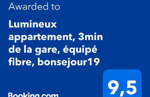 Lumineux appartement,3' de la gare, Terrasse, équipé fibre,bonsejour19 - Foto 6