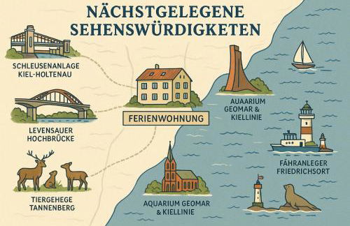 Moderne Ferienwohnung in Kiel-Holtenau, Strandnähe, 2 Zimmer, voll ausgestattet, gute Anbindung - Foto 15