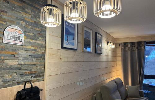 LE CORBIER Vue pistes Studio 5 personnes entièrement rénové et labellisé Qualité Hébergement Sybelles - Foto 4