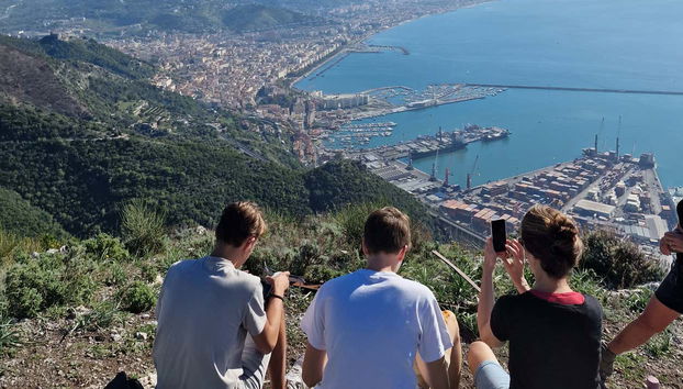 Una pausa durante l'itinerario