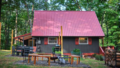 Red A Frame Shenandoah Escape Fire Pit BBQ - Foto 4