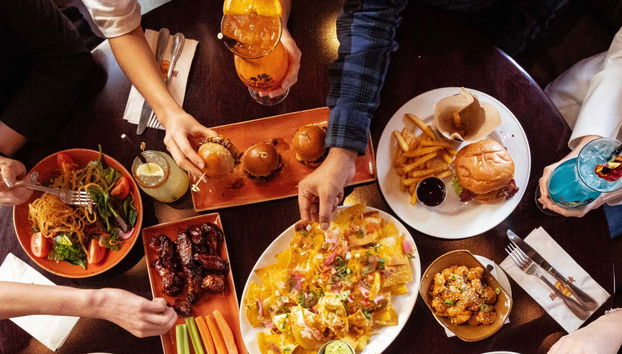 Enjoying American dishes