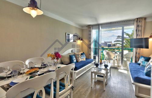 LocaLise - A18 - Appartement avec balcon - Petite vue mer à travers le palmier - Piscine de avril à septembre - Wifi inclus - Animaux admis - Draps inclus - Parking inclus - Foto 9