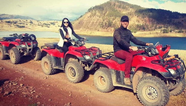 Enjoying a quad biking adventure