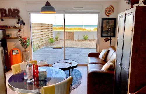 Studio neuf déco vintage face mer,terrasse ,jardin,wifi,parking sous-sol - Foto 14