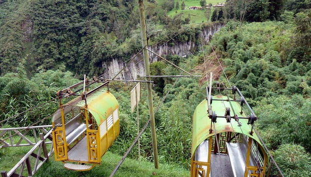 El teleférico de la finca La Rivera
