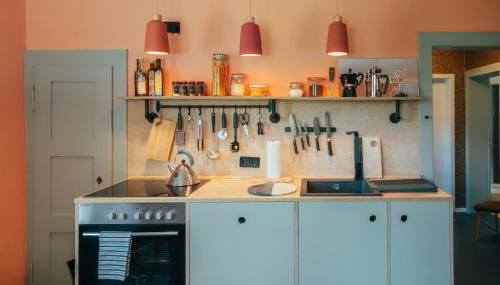 Ferienwohnung 60er Jahre Design Apartment - 65qm Fewo im Zittauer Gebirge - familienfreundliche Unterkunft am Bergfuß zum Töpfer - Foto 5, stove, dishwasher