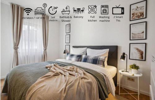 Gelbe Koffer - Business & Family Apartment in Neunkirchen - 2 separate Sсhlafzimmer - bis 5 Pers - Badewanne - Balkon - Foto 1