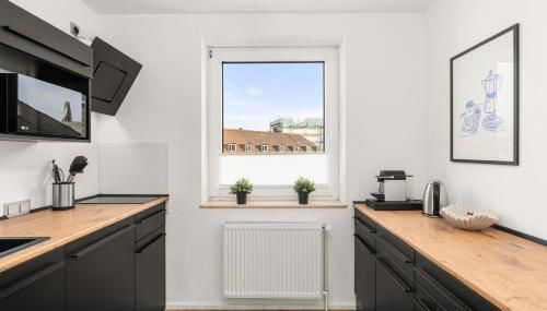 BLU APARTMENT -modern interior design in city centre- close to HBF & Uni - Foto 4, stove, dishwasher, toaster, minibar