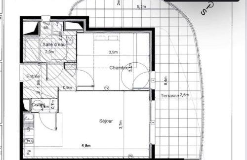 T2 neuf + piscine, 5 mn à pied des plages - Foto 14