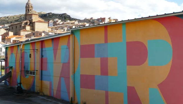 A mural at the olive grove