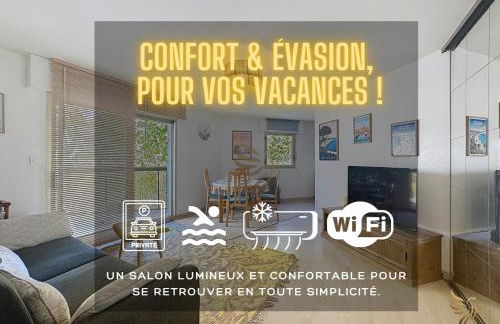 Édenia, AC,balcony swimming pool, Wi-Fi & parking - Foto 7