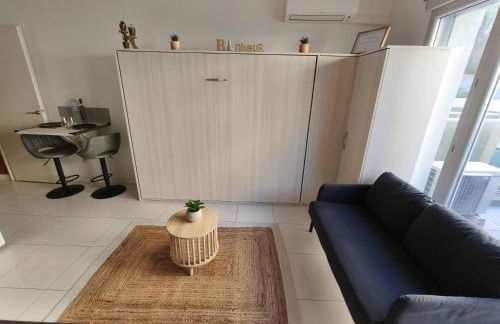 Studio calme et paisible, climatisé avec terrasse au dernier étage, 100m du tramway et 20 min de la promenade des anglais - Foto 1