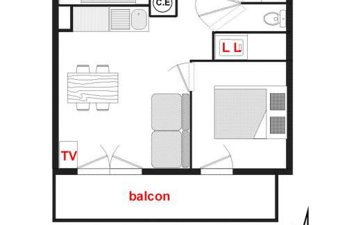 Appartement cosy 4 personnes avec WIFI et parking au pied des pistes - FR-1-505-5 - Foto 7