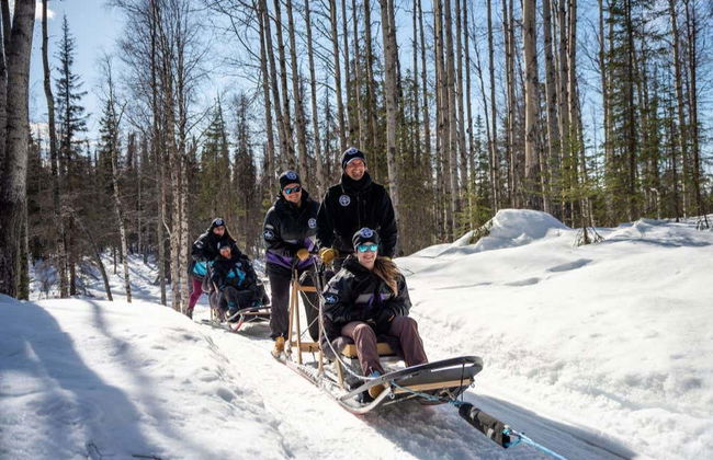 Paseo en trineo de perros husky en invierno - Foto 4