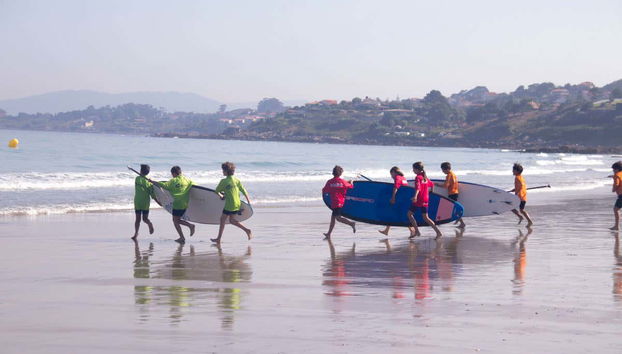 Prêts à entrer dans l'eau