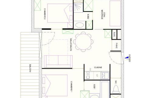 Risoul Appartement 2 chambres Piscine Balcons de Sirius - Foto 6
