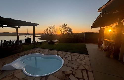 Chalé Mirante, piscina, cachoeira, lago e vista espetacular em Alexânia Goiás - Foto 30