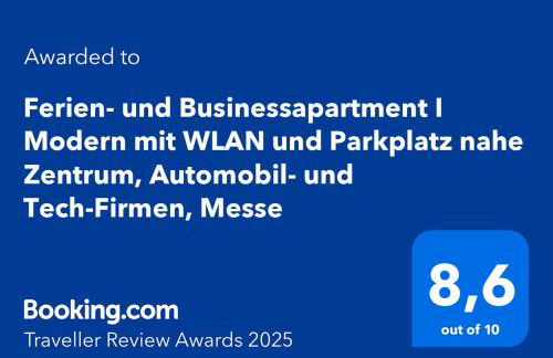 Ferien- und Businessapartment I Modern mit WLAN und Parkplatz nahe Zentrum, Automobil- und Tech-Firmen, Messe - Foto 12
