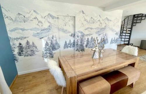 Charmant duplex, 110m2, 7 minutes des pistes, 8 couchages, belle vue sur les montagnes, cheminée - Foto 9
