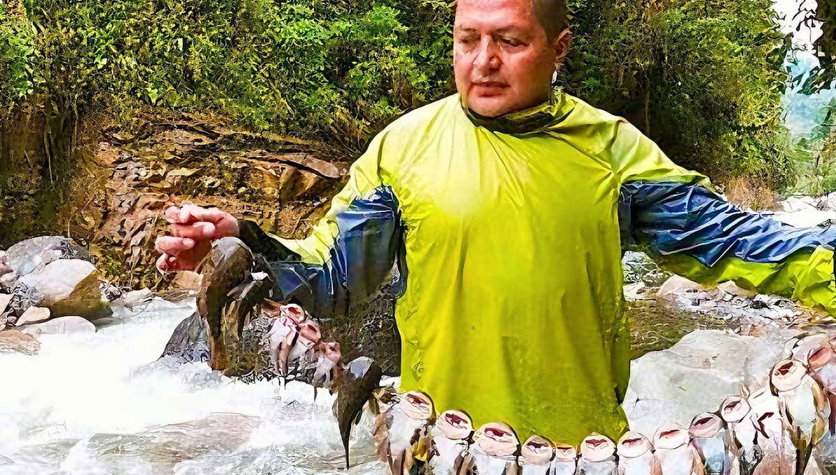 Pesca en el río Zuñac con barbacoa
