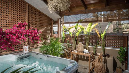 Ninemia Shore Retreat in Stalis - Photo 5, Garden, sunbed, Garden view