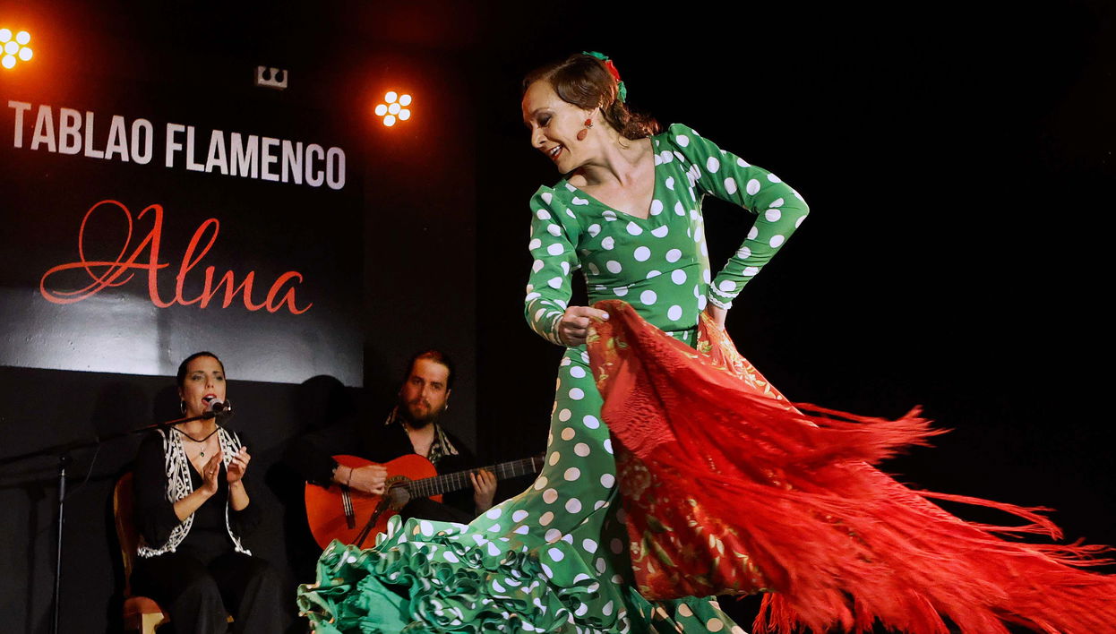 Espectáculo flamenco en el tablao Alma