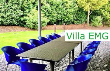 Luxus Design Ferienhaus Villa EMG Bensheim nah Frankfurt, Heidelberg mit Sauna, Schwimmteich, Garten für Familien und Gruppen bis 17 Personen - Foto 12