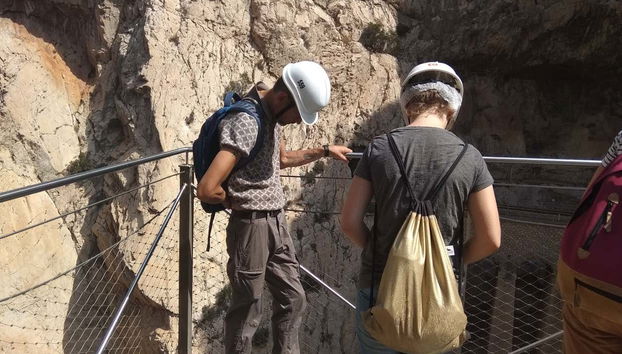 Contemplando a altura do Caminito del Rey