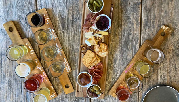 Wine and beer tasting with appetizers