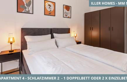 Iller Homes Memmingen - Moderne Fewos mit Terrasse für bis zu 7 Pers mit Parkplätzen - Foto 31